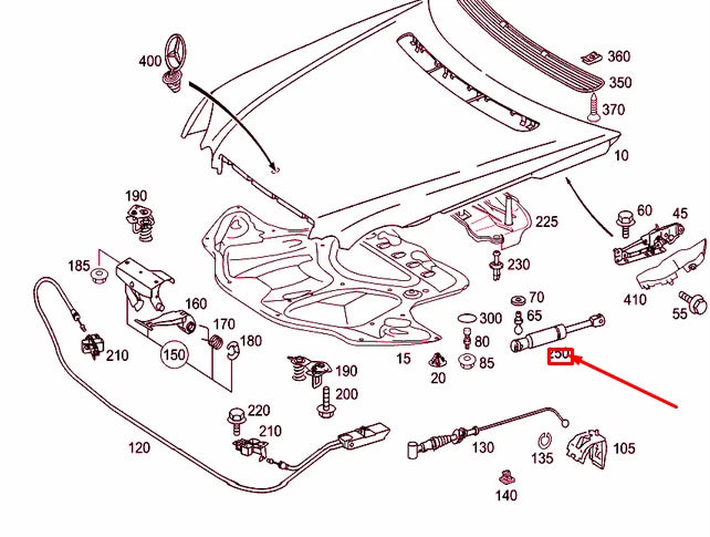 NEW MERCEDES-BENZ E W211 ENGINE HOOD DAMPER SPRING A2118800029 ORIGINAL
