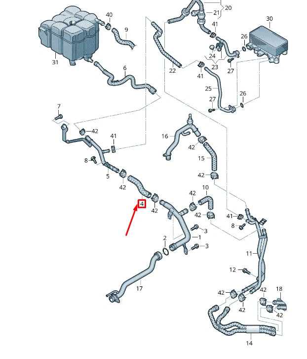 NEW VW TOUAREG 7P MK2 COOLANT HOSE 7P6121109C
