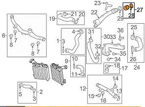 NEW AUDI Q7 4L INTERCOOLER CONNECTOR PIPE TUBE 7P0145832A