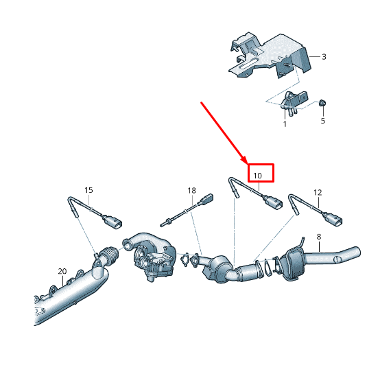 new audi q7 4l right exhaust gas temperature sensor 057906088k original