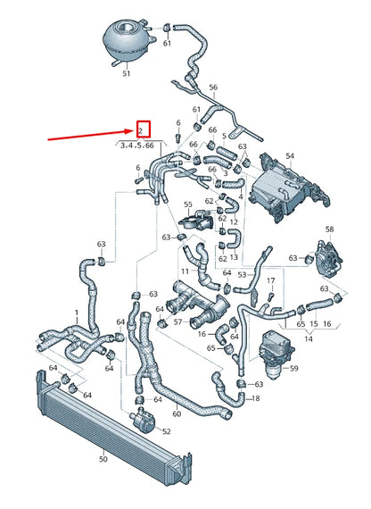 NEW AUDI Q2 GA ENGINE COOLANT WATER PIPE 04L121064AC ORIGINAL