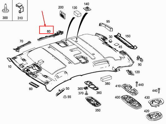 new mercedes-benz s w222 right roof absorber a2226925600 original