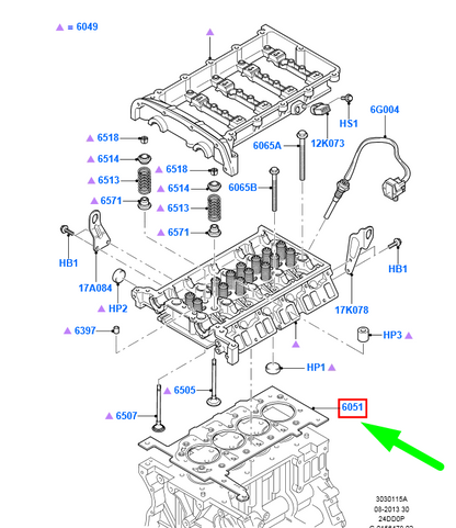 new ford transit mk3 cylinder head gasket 5c1q-6051-ba 1349875 original