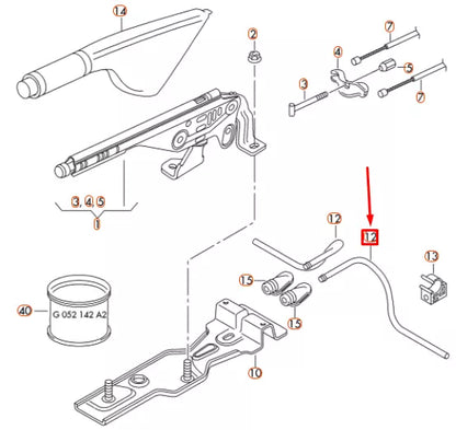 NEW VOLKSWAGEN FOX RIGHT HANDBRAKE CABLE GUIDE TUBE 6Q0711952B ORIGINAL