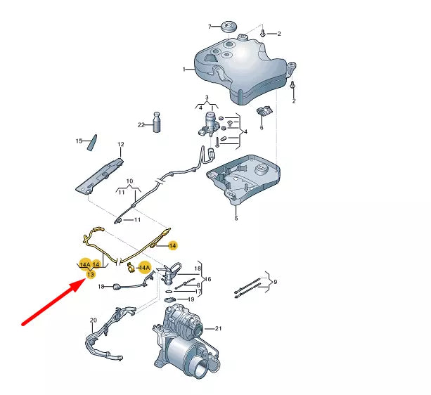 NEW VOLKSWAGEN PASSAT B8 REDUCTION AGENT SUPPLY LINE 561131984E