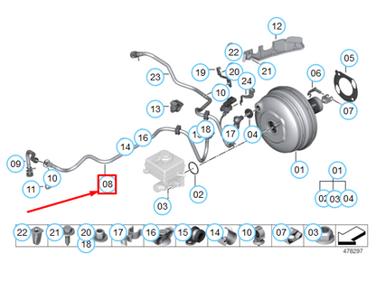 new bmw 5 e60 power brake unit depression vacuum pipe 11667550892 original