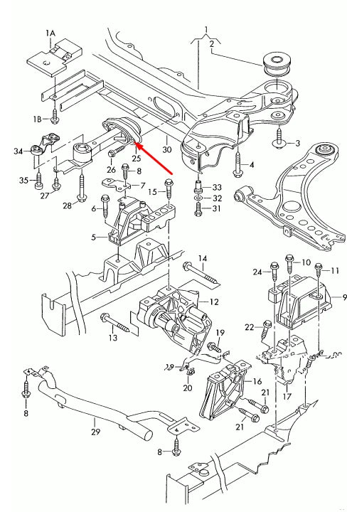 NEW VOLKSWAGEN BEETLE 9C1 TRANSMISSION LOWER MOUNT 1J0199851N 2.0 PETROL