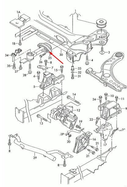 NEW VOLKSWAGEN BEETLE 9C1 TRANSMISSION LOWER MOUNT 1J0199851N 2.0 PETROL