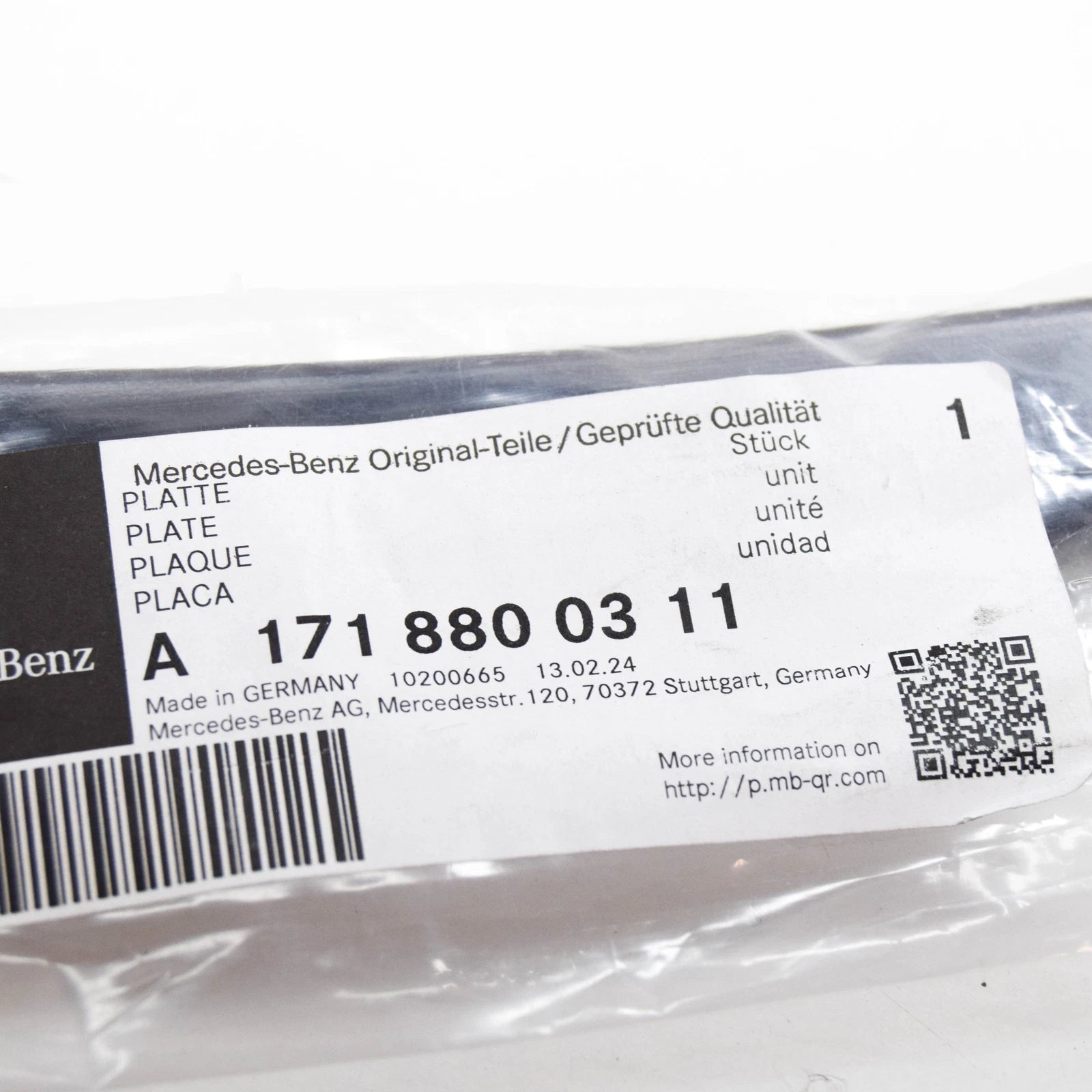 NEW MERCEDES-BENZ SLK R171 FRONT BUMPER LEFT PLATE A1718800311 ORIGINAL