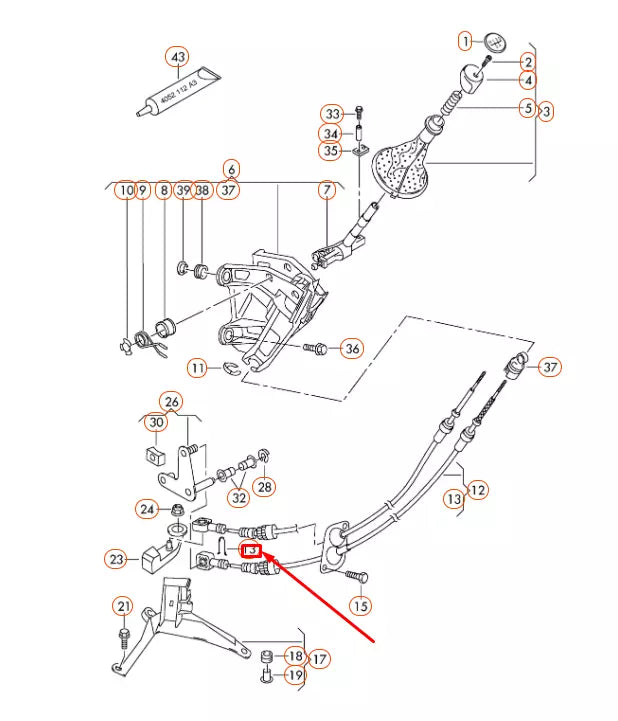 NEW VW TRANSPORTER T5 GEARBOX CABLE SECURING RETAINING WASHER 7H0711280 ORIGINAL