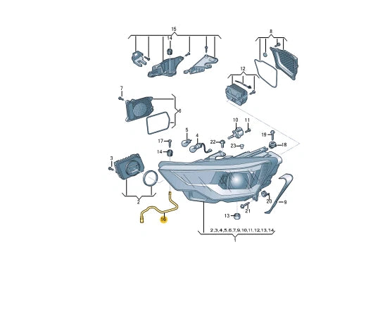 NEW AUDI A6 C8 AVANT FRONT RIGHT HEADLIGHT HOSE 4K0941718 ORIGINAL