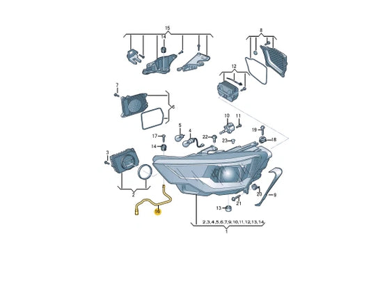 NEW AUDI A6 C8 AVANT FRONT RIGHT HEADLIGHT HOSE 4K0941718 ORIGINAL