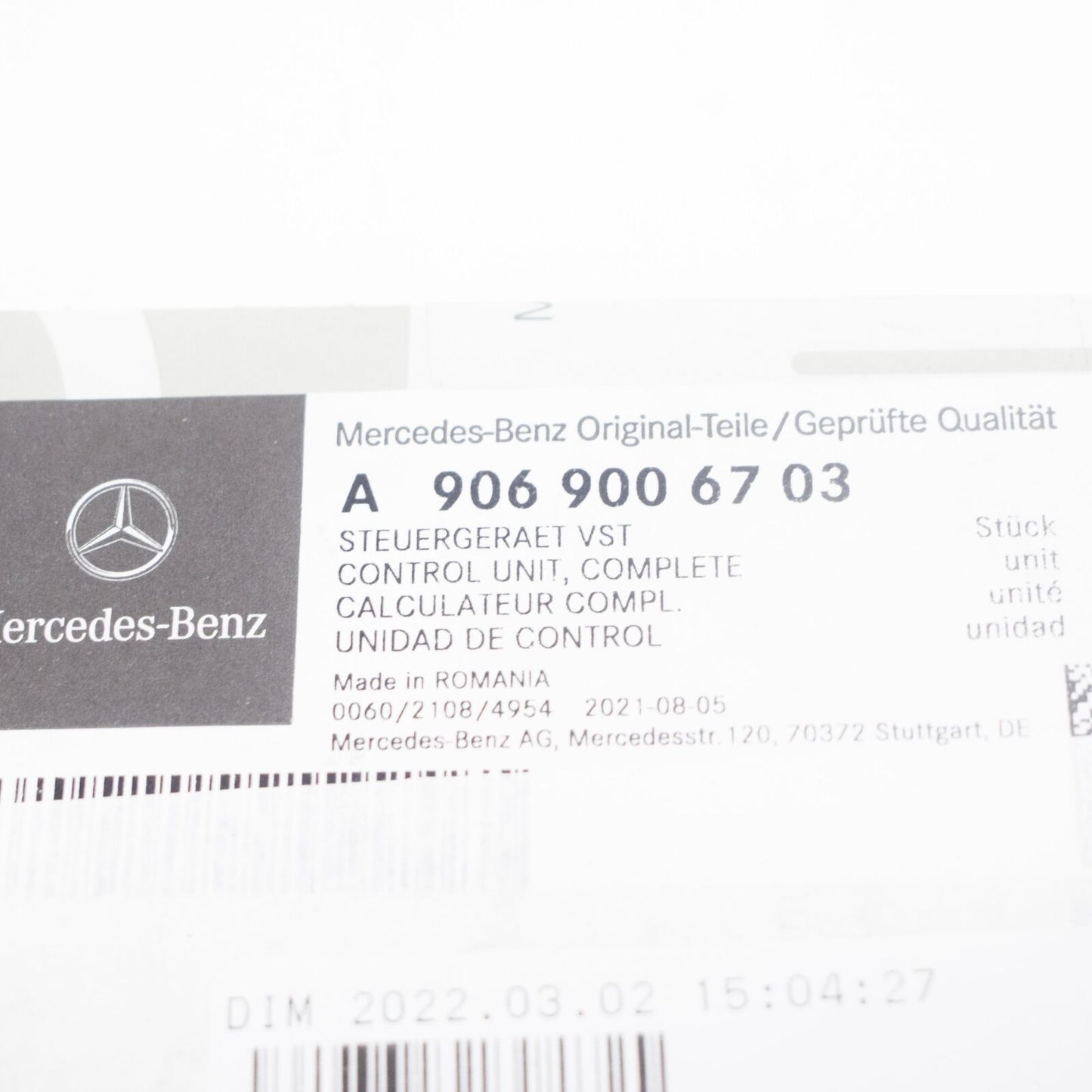 NEW MERCEDES BENZ SPRINTER 906 FRONT DOOR CONTROL MODULE A9069006703 ORIGINAL