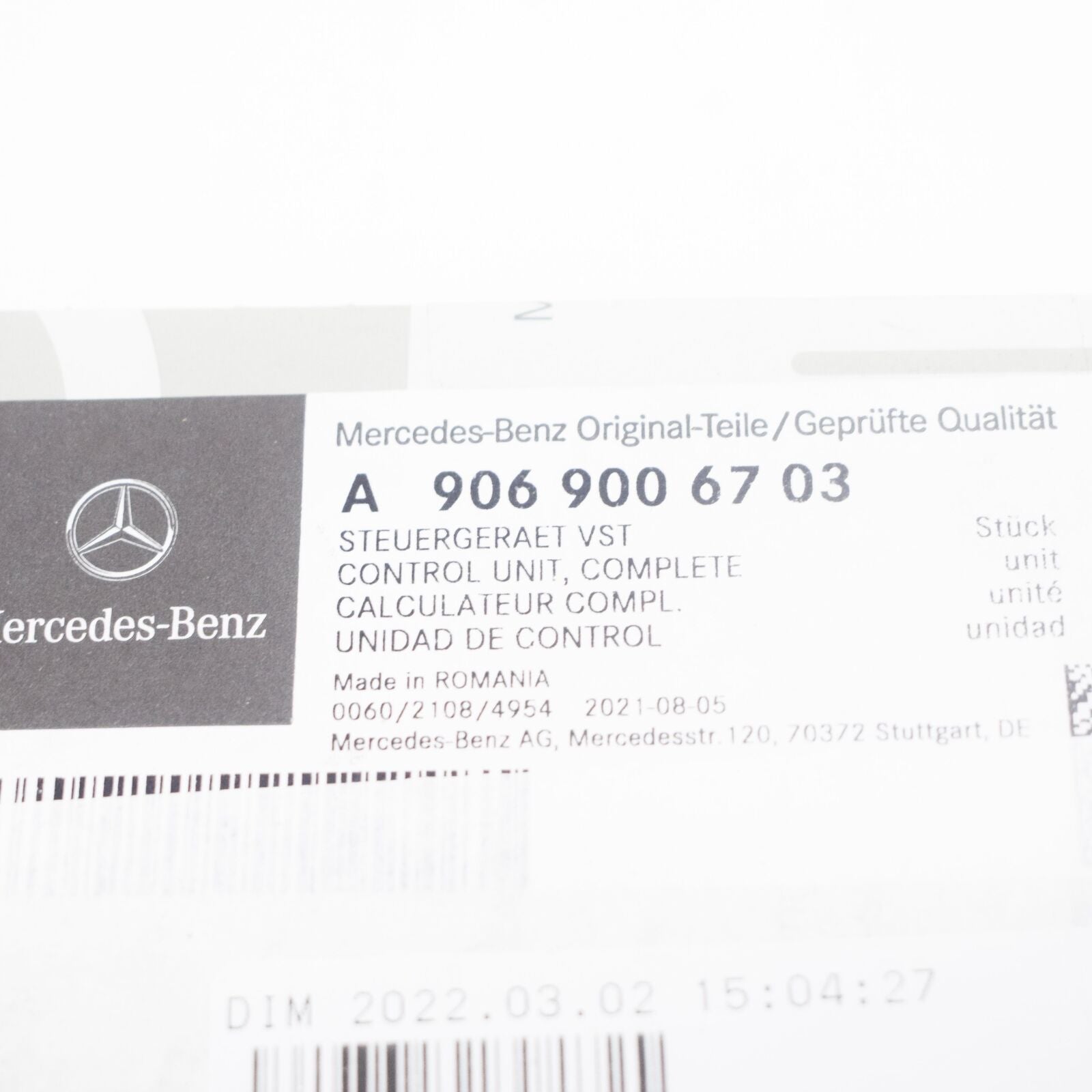 NEW MERCEDES BENZ SPRINTER 906 FRONT DOOR CONTROL MODULE A9069006703 ORIGINAL