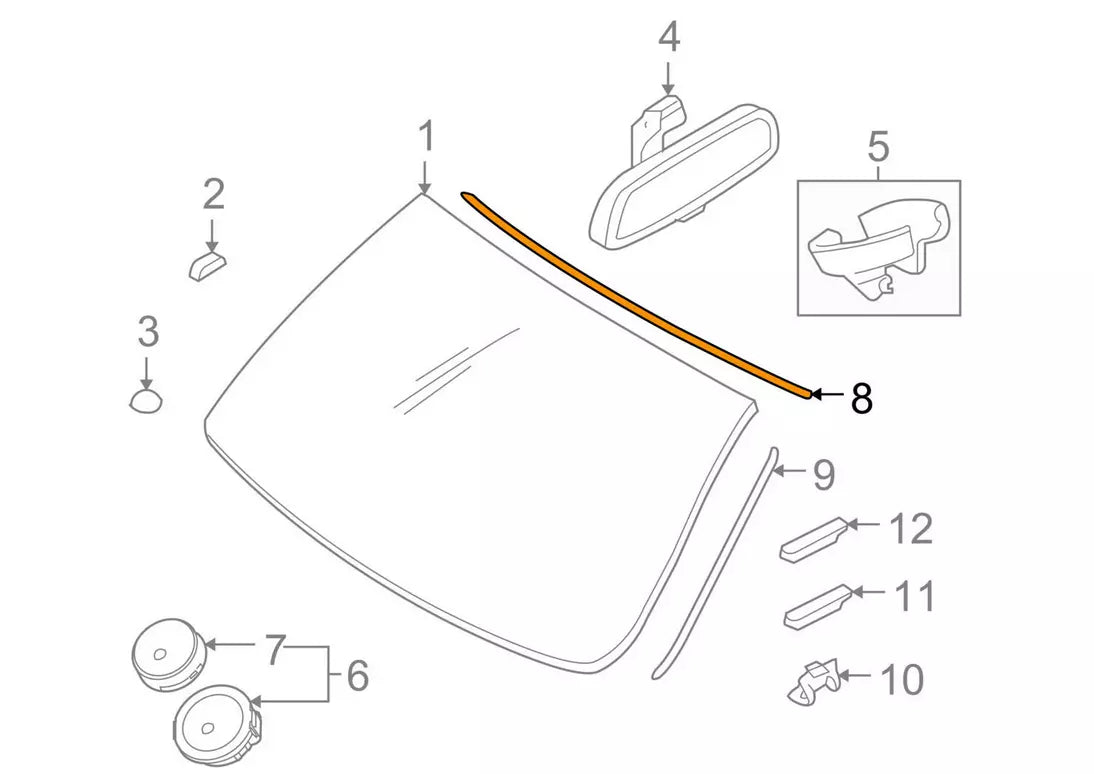 NEW BMW X6 E71 E72 WINDSCREEN UPPER MOULDING TRIM 51317179737 ORIGINAL