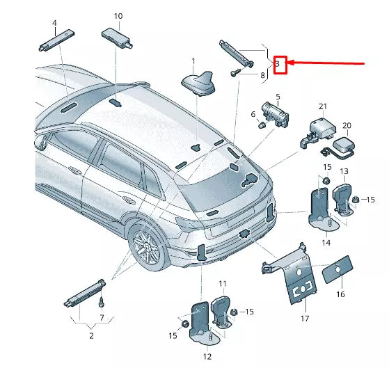 NEW AUDI E-TRON GEN RIGHT ANTENNA AMPLIFIER 4KE035225D