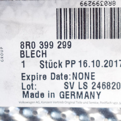 NEW AUDI Q5 GEARBOX TRANSMISSION HEAT SHIELD 8R 2.0 TDI 105KW 8R0399299 2011