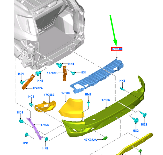 new ford ecosport mk2 rear bumper securing reinforcement panel 1816900 original