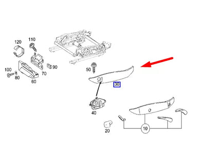 NEW MERCEDES BENZ SLK R171 FRONT RIGHT SEAT COVER A1719190474 9051 ORIGINAL