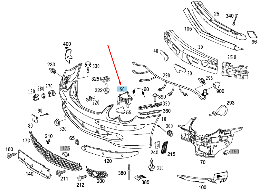 NEW MB SL R230 LEFT SIDE HEADLAMP WASHER COVER CAP A23088011059999 ORIGINAL