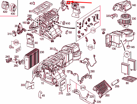 NEW MERCEDES-BENZ C W203 HEATER RIGHT OPERATING LEVER A2038300240 ORIGINAL