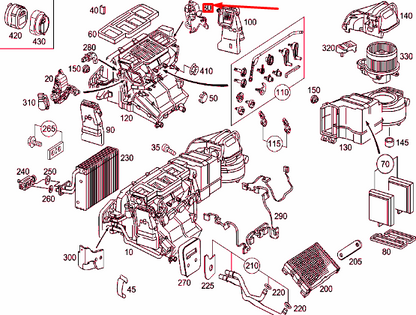 NEW MERCEDES-BENZ C W203 HEATER RIGHT OPERATING LEVER A2038300240 ORIGINAL