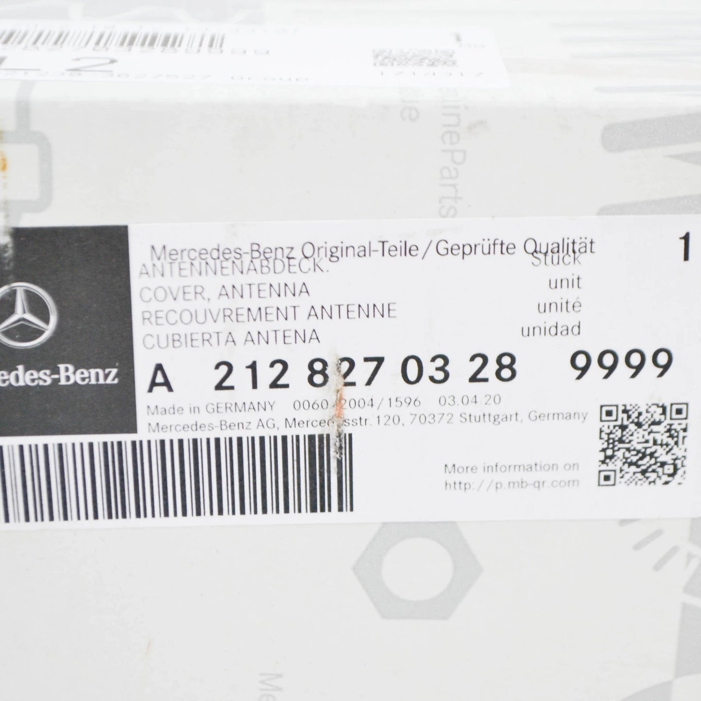 NEW MERCEDES-BENZ E W212 REAR CENTER ROOF ANTENNA COVER A21282703289999 ORIGINAL