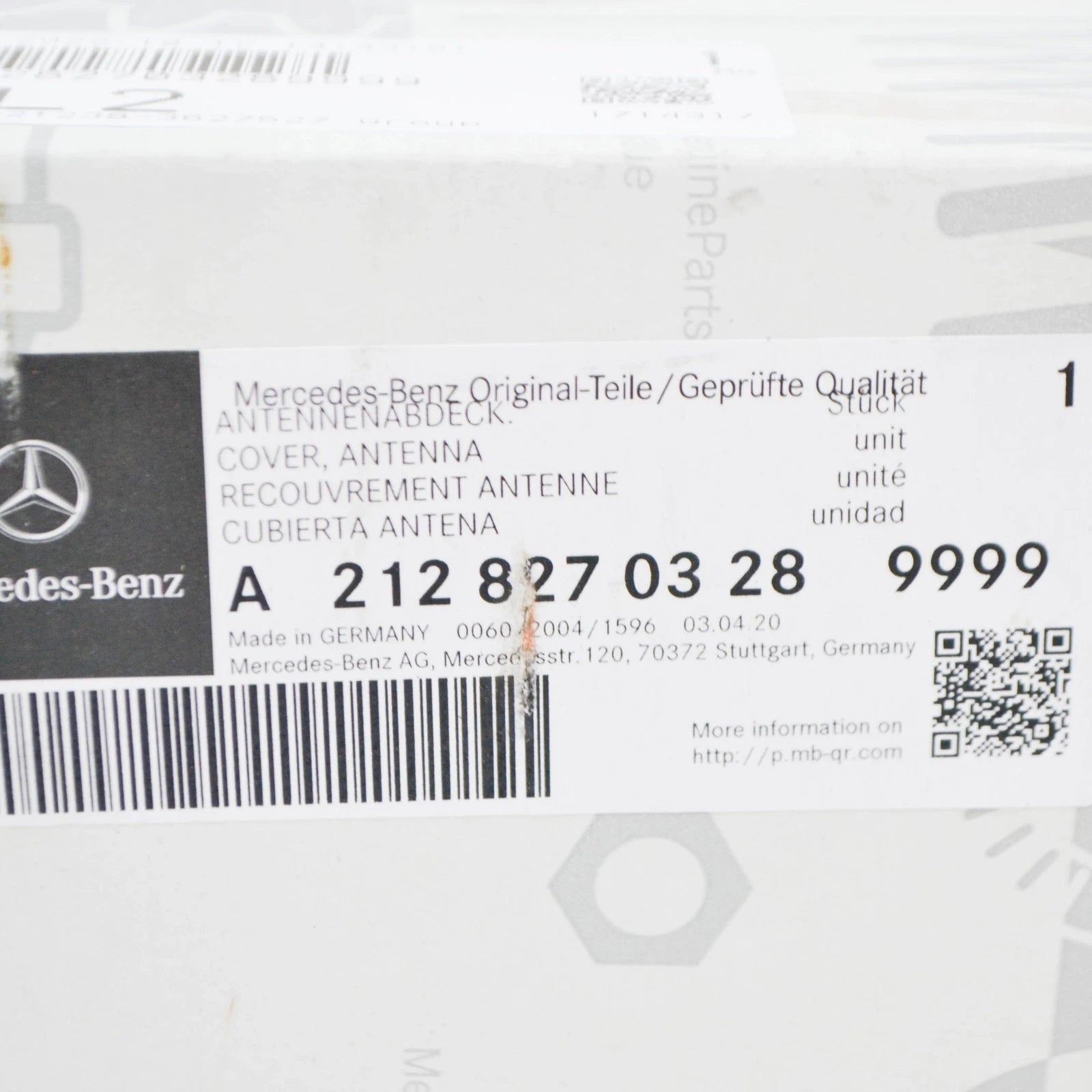 NEW MERCEDES-BENZ E W212 REAR CENTER ROOF ANTENNA COVER A21282703289999 ORIGINAL