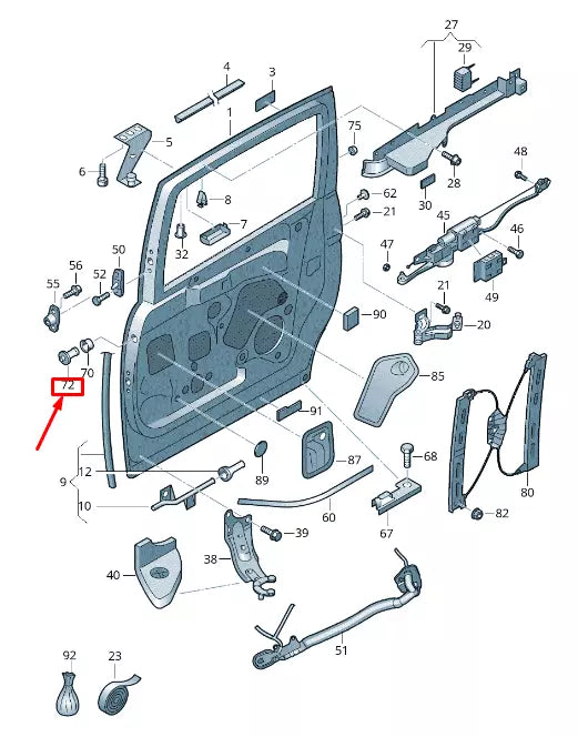 NEW VW SHARAN 7N SLIDING DOOR CATCH HOOK 7N0843671D