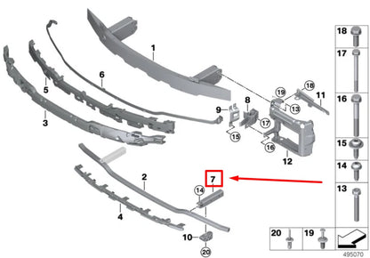 NEW BMW 3 G20 FRONT LEFT TRIM CARRIER CRASH BOX 7460347 51117460347 ORIGINAL