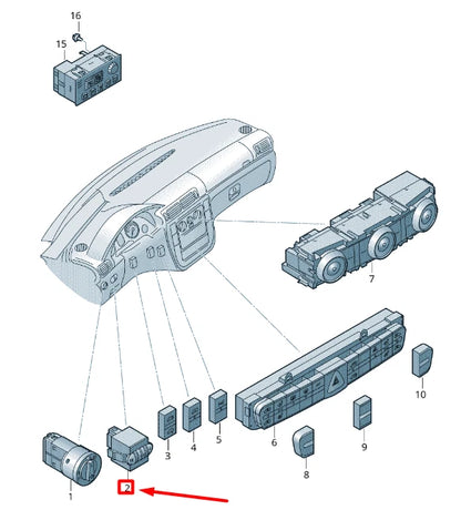 NEW VW CRAFTER 2F MK1 HEADLIGHT HEIGHT ADJUSTMENT SWITCH 2E0941301