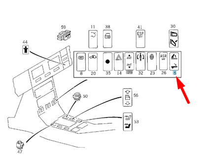 NEW MERCEDES-BENZ SL R129 ROLL BAR SWITCH A1298206410 ORIGINAL
