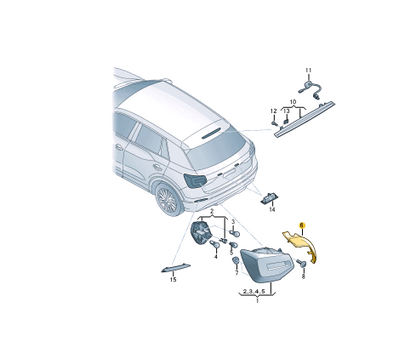 new audi q2 ga rear left taillight trim 81a945253a original