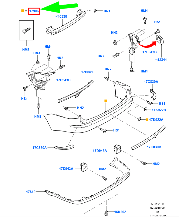 new ford focus mk2 rear bumper cover 8m51-f17906-bcxwaa 1583591 original