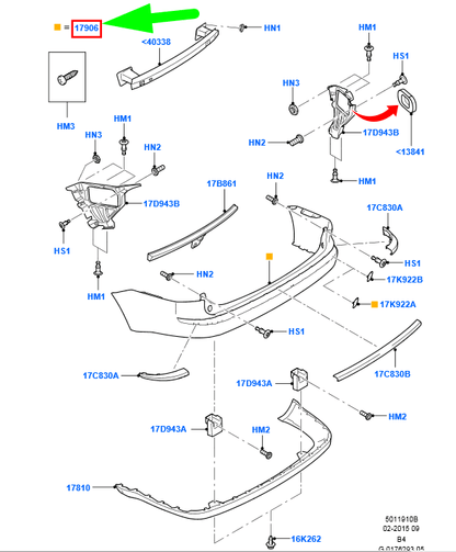 new ford focus mk2 rear bumper cover 8m51-f17906-bcxwaa 1583591 original