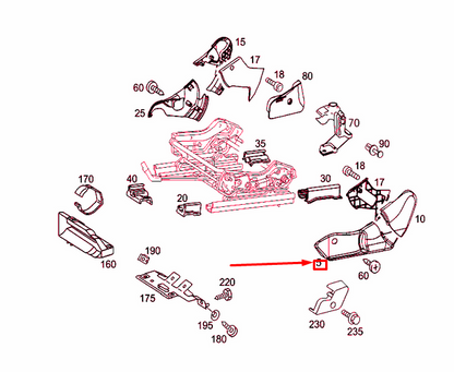 NEW MB C CL203 FRONT RIGHT SEAT ADJUSTMENT COVER A20991822309B51 ORIGINAL