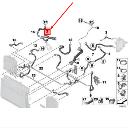 new bmw 7 f01 radiator coolant hose 17128506090 8506090 original