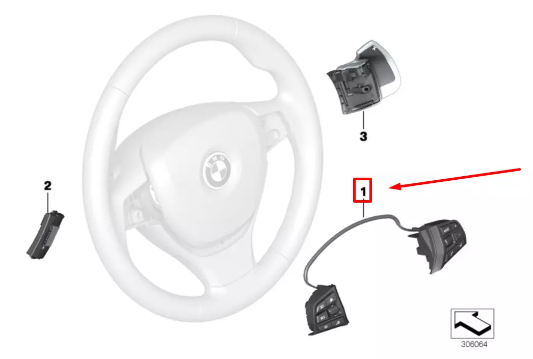 NEW BMW 6 GRAN COUPE F06 STEERING WHEEL BUTTONS 61317849406 7849406 ORIGINAL