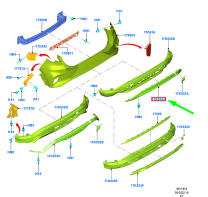new ford puma mk2 rear bumper lower cover 2411298 l1tb-17d781-a2b original