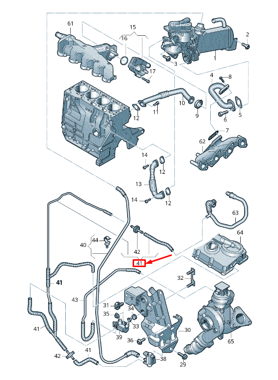 new audi a6 avant c7 engine vacuum hose 03l131552as original