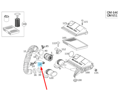 NEW MB VITO W639 FILTER TO TURBOCHARGER AIR INTAKE HOSE A6395282482 ORIGINAL