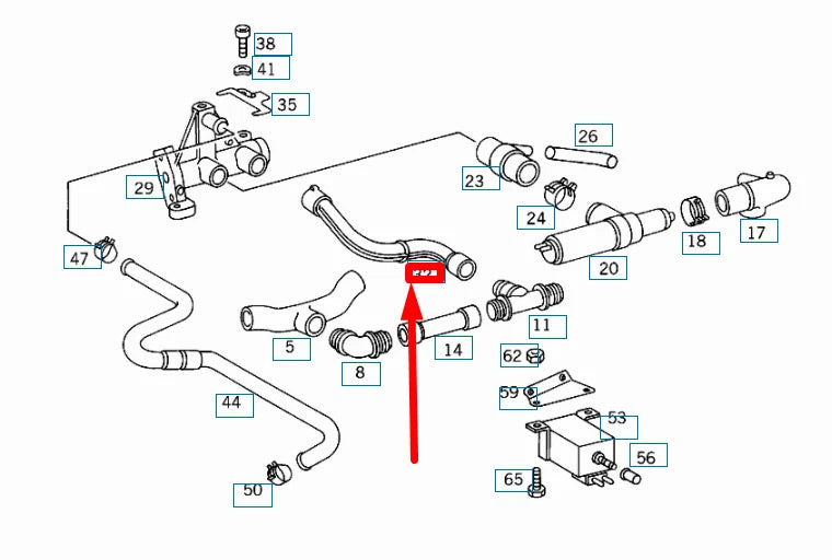 NEW MERCEDES-BENZ SL R129 IDLE CONTROL VALVE HOSE A1190941382 ORIGINAL