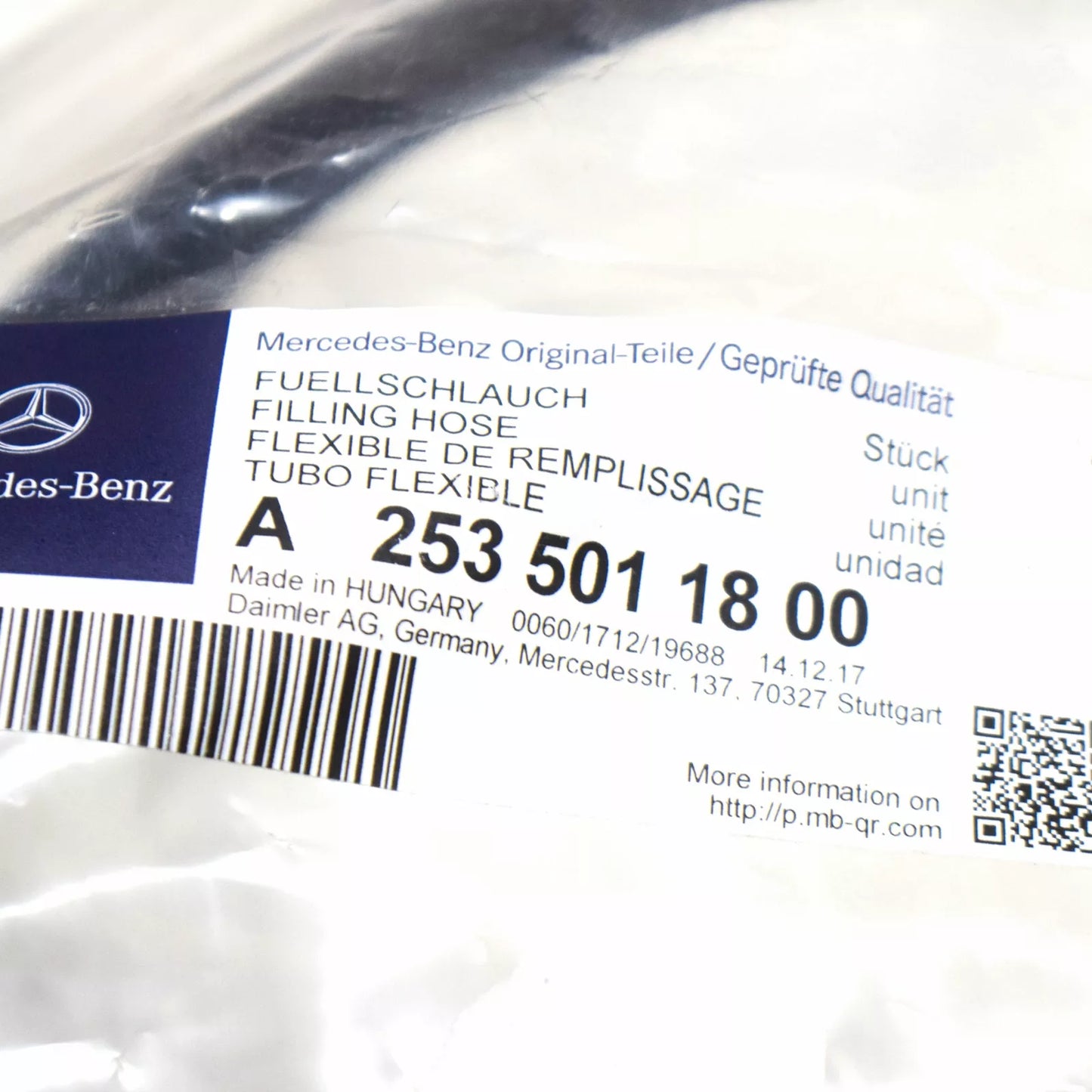 NEW MB E W213 RIGHT LOWER COOLANT RADIATOR LOWER WATER HOSE A2535011800 ORIGINAL