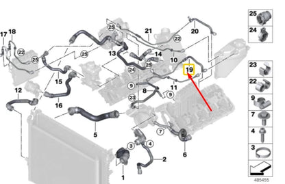 NEW BMW 7 G11 G12 ENGINE COOLANT HOSE FROM RADIATOR 17128662871 ORIGINAL