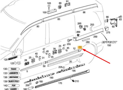 NEW MB VITO W639 REAR RIGHT BOTTOM PROTECTIVE TRIM A63969031629B51
