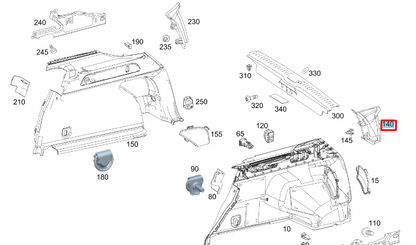 NEW MERCEDES-BENZ GLC COUPE C253 D-PILLAR LEFT COVER TRIM A2536907703 ORIGINAL