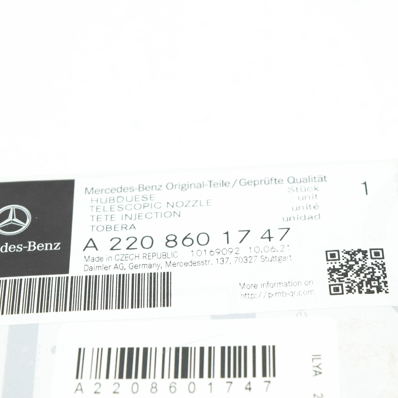 NEW MERCEDES-BENZ S-CLASS W220 LEFT HEADLIGHT WASHER NOZZLE A2208601747 ORIGINAL