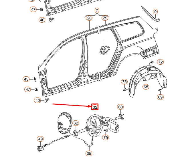 NEW VOLKSWAGEN PASSAT 3C B6 PRIMED FUEL FILLER FLAP DOOR 3C5809857EGRU