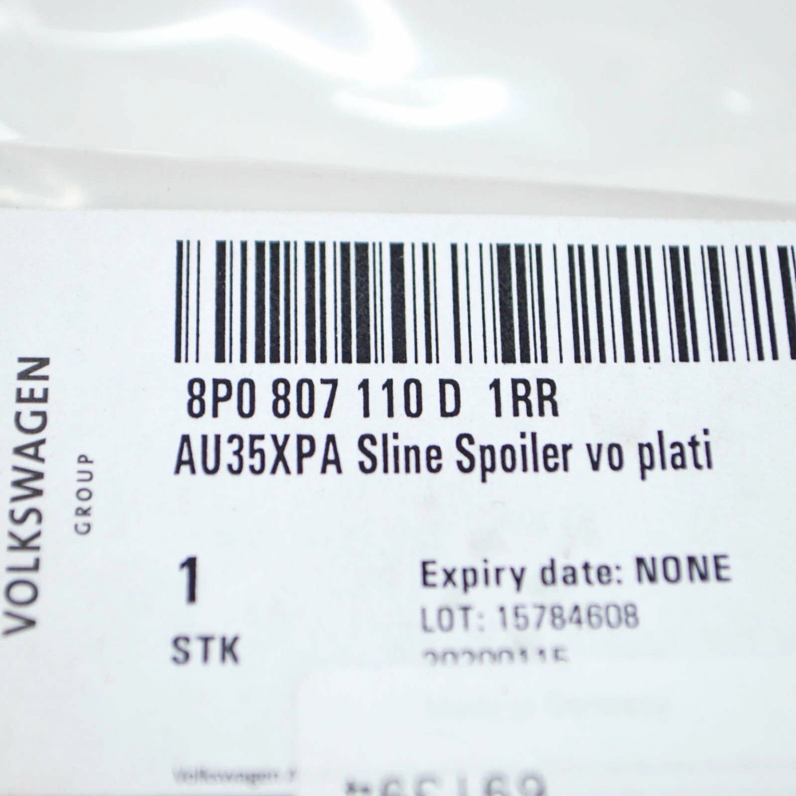 NEW AUDI A3 8P FRONT BUMPER CENTRE LOWER SPOILER 8P0807110D1RR