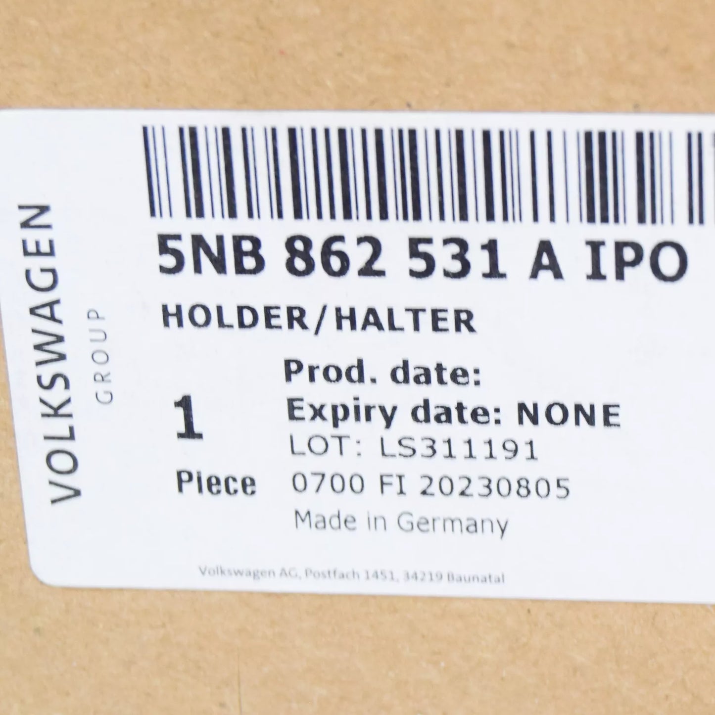 NEW VOLKSWAGEN TIGUAN AD MK2 CENTER CONSOLE CUP HOLDER LHD 5NB862531AIPO